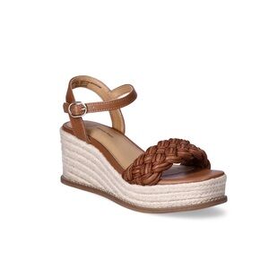 Time and Tru Women's Braided Mid-Heel Wedge Sandals size 10